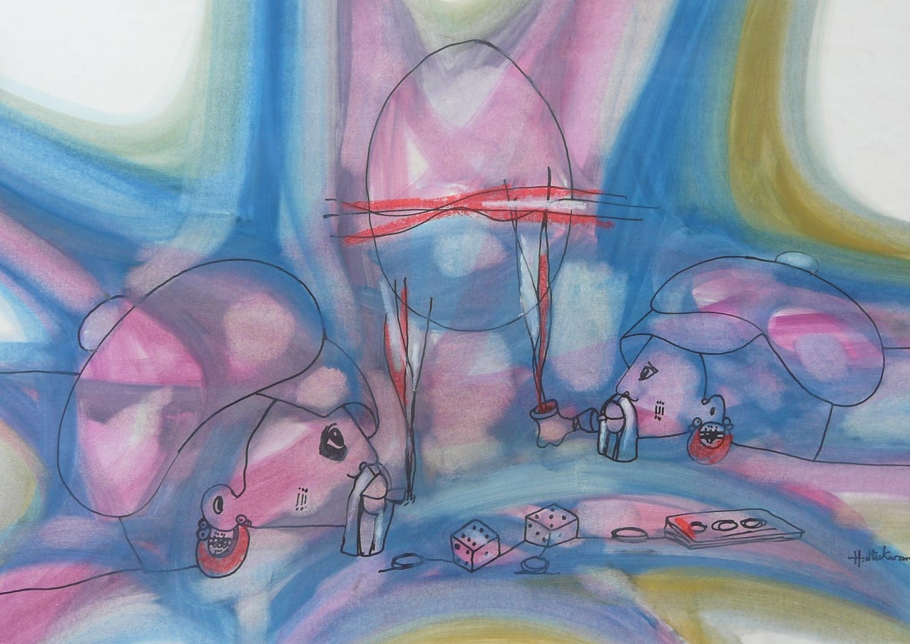 Dice Players In Blue by Ntukwana, Hargreaves