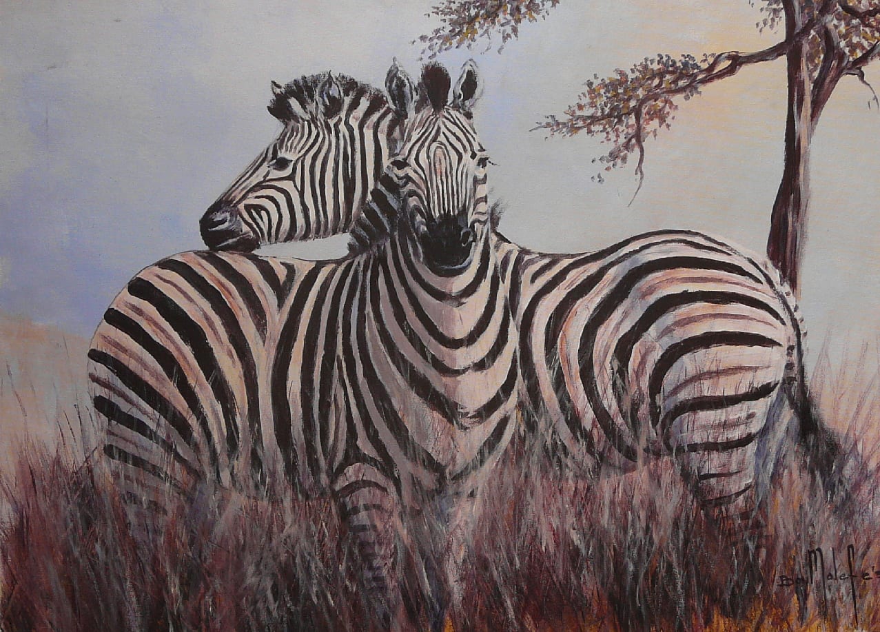 Two Zebras by Molefe, Boyi