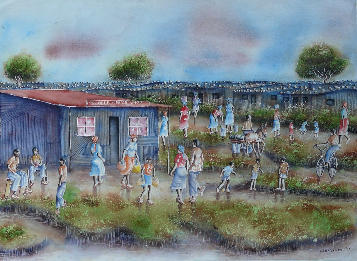 Township Scene (3) by Hlatshwayo, Isaac