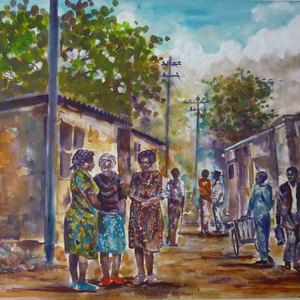 Quiet Morning in Township by Maghandlela, Grand