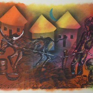 Ploughing With A Bull by Saoli, Winston