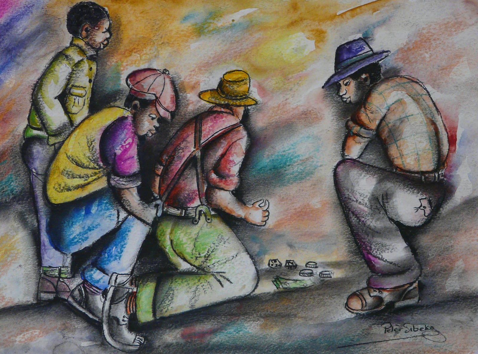 Dice Players (2) by Sibeko, Peter