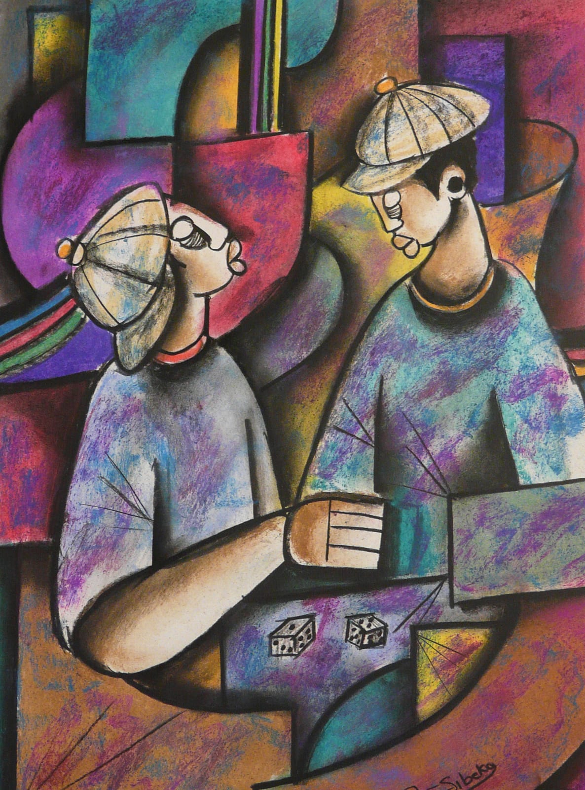 Dice Players (1) by Sibeko, Peter