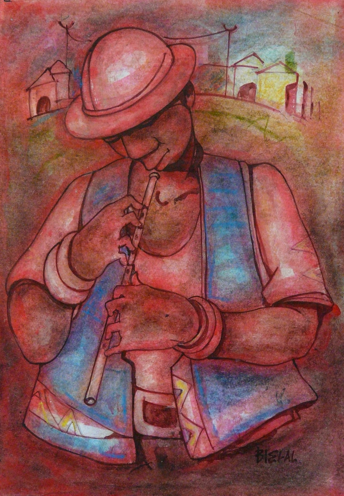 Flutist by Fataar, Bielal