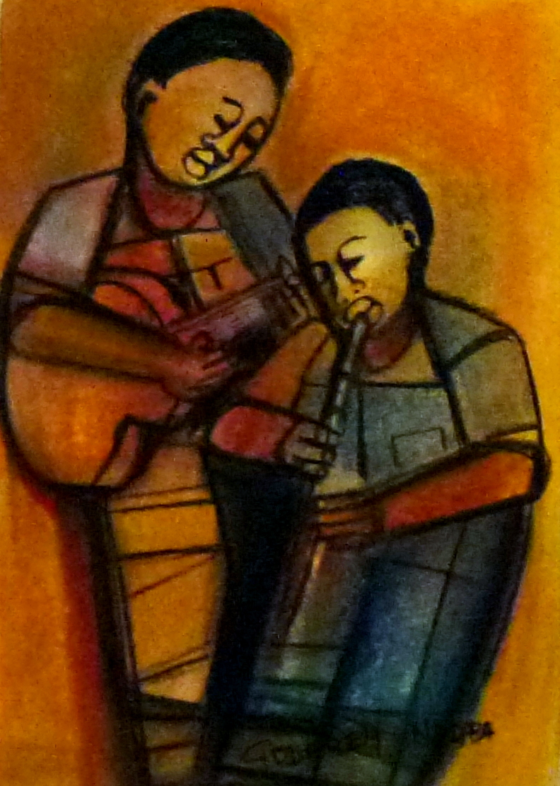 Guitar and Flute Players 2