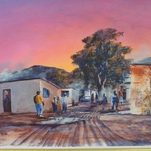 Sunset in my village by Molefe, Boyi