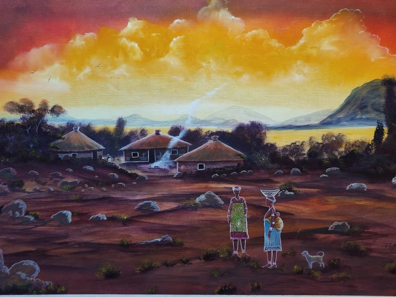 Sunset in My Village by Moyo, Peter