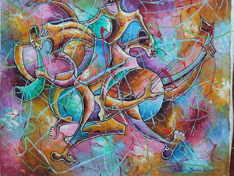 Musicians - Horn and Guitar Players by Mbiola, F