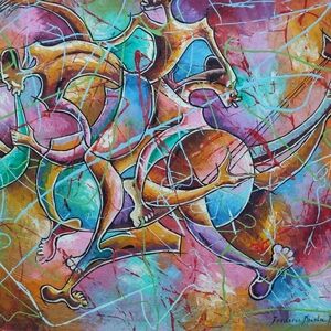Musicians - Horn and Guitar Players by Mbiola, F
