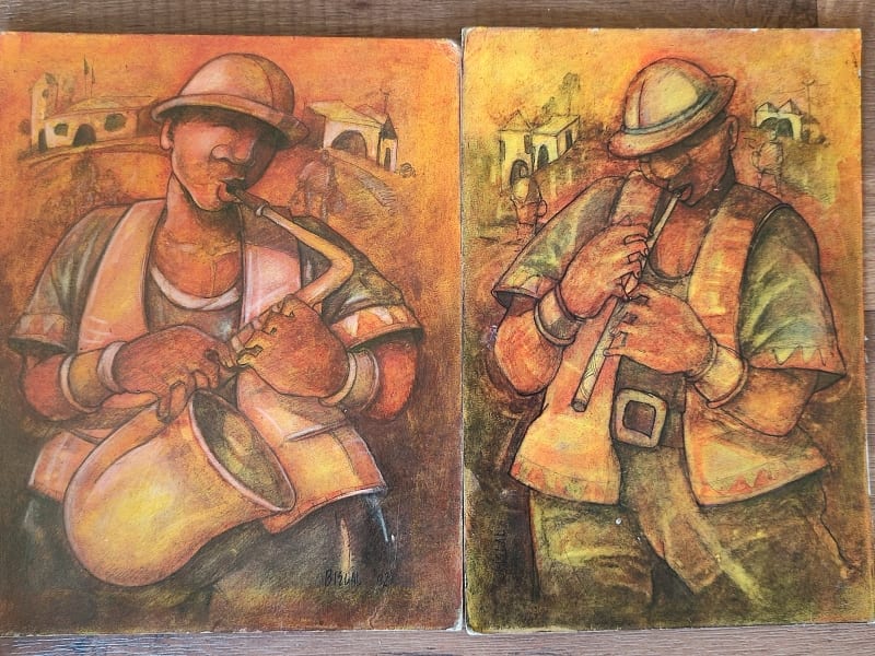 Flute and Saxophone Players by Fataar, Bielal