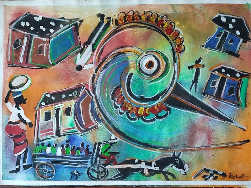 Bird's Eye View of My Village by Kobeli, Eli
