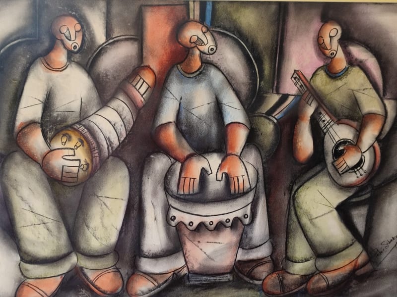 A Band of Three Musicians (4) by Sibeko, Peter