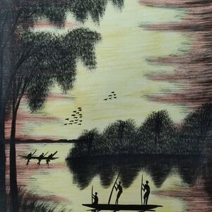 Village on the Lake (1) by Ulingu, Boniface