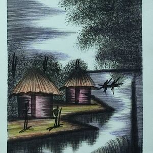 Villagers on the Lake (2) by Ulingu, Boniface