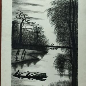 Villagers on the Lake by Poniso