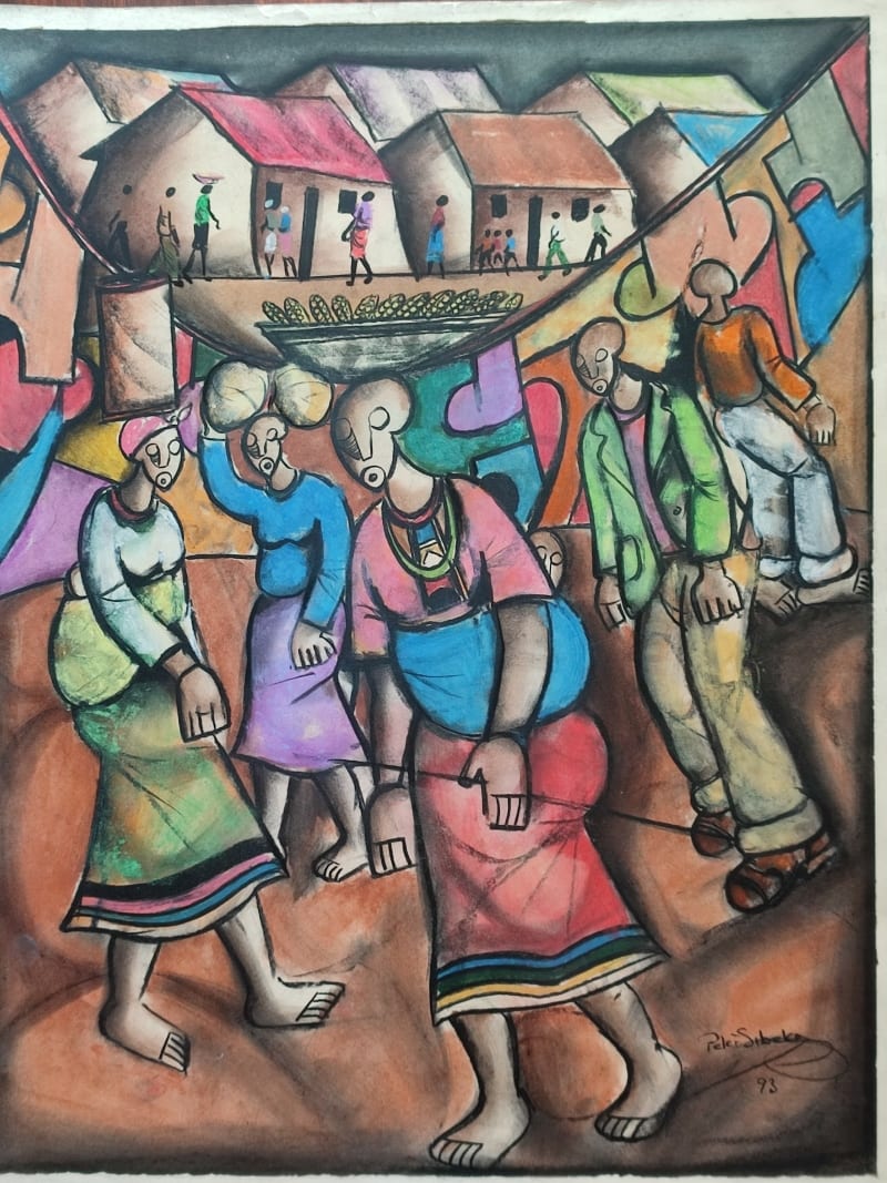 Village Scene by Sibeko, Peter