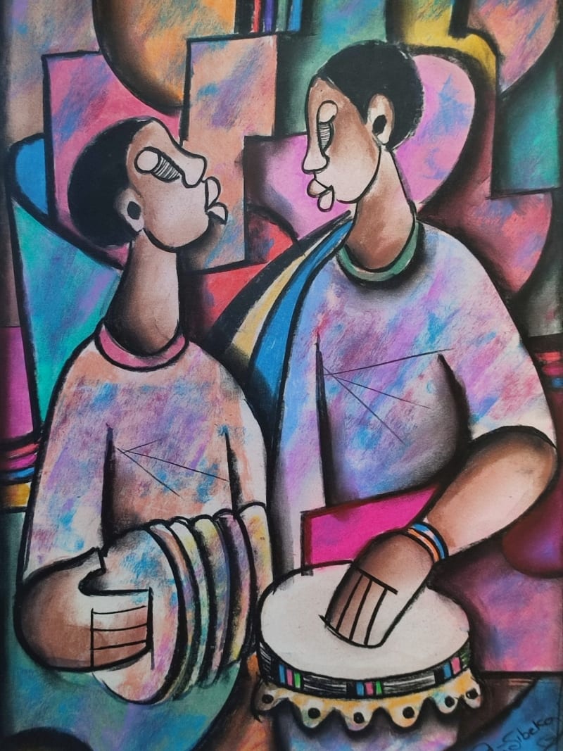 Accordion & Drum Players by Sibeko, Peter