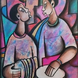 Accordion & Drum Players by Sibeko, Peter