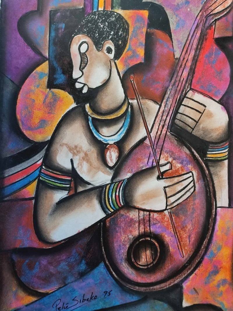 Lady Plays Banjo by Sibeko, Peter
