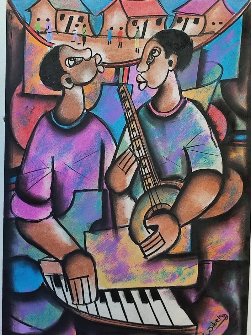Musicians in Township ( Keyboard & Banjo ) by Sibeko, Peter
