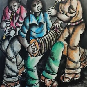 A Band of Three Musicians by Sibeko, Peter
