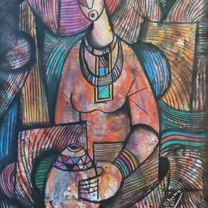 Lady with a Pot by Sibeko, Peter