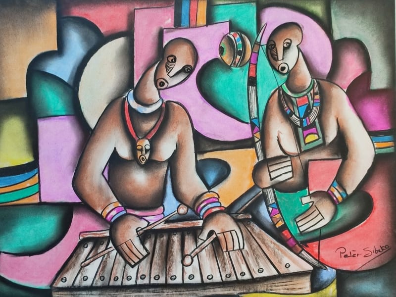 Warrior and Musician ( Xylophone ) by Sibeko, Peter