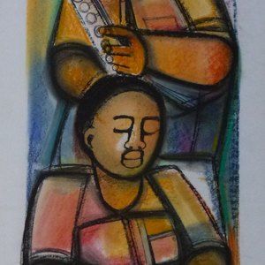 Saxophone And Organ Players by Ndaba, Godfrey