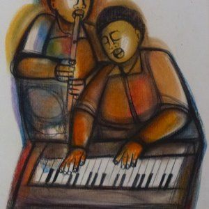 Flute And Organ Player by Ndaba, Godfrey
