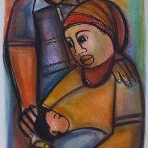 A Young Family by Ndaba, Godfrey