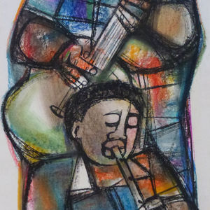 Guitar and Flute Players 1 by Ndaba, Godfrey